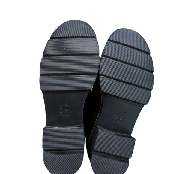 Naturalizer 9 WIDE Women's Desi Black Lug Loafers Low Block Heel Size 9 WIDE - Picture 3 of 7